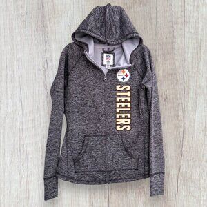 NFL Pittsburgh Steelers Womens Full Zip Hoodie Gray Athletic Jacket S